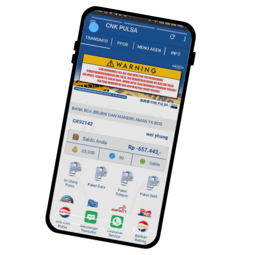 Tampilan Aplikasi CNK Pulsa
